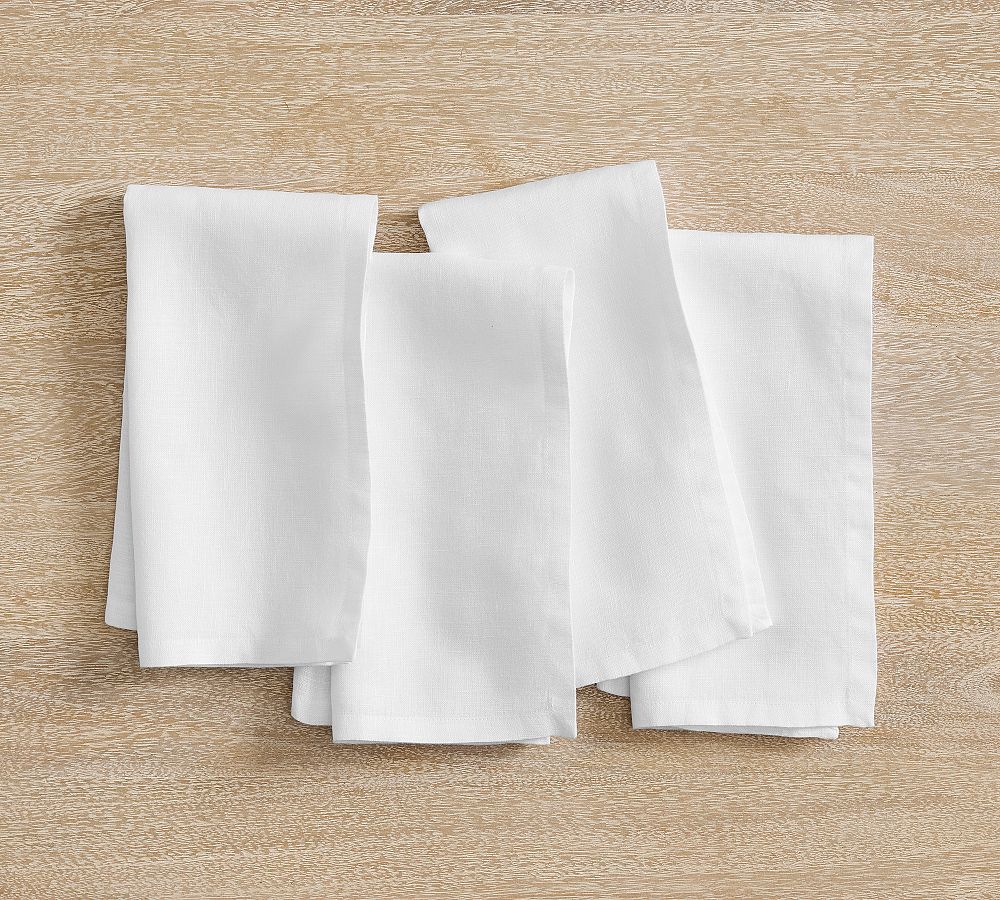 Eliza Linen Napkins - Set of 4 - Set of 4 - White