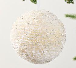 White Paper &amp; Glitter Ball Ornament