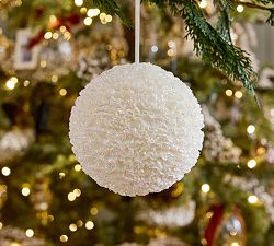 White Paper &amp; Glitter Ball Ornament