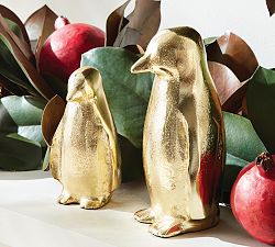 Handcrafted Gold Penguin Pair