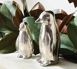 Handcrafted Silver Penguin Pair
