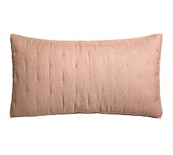 Open Box: Belgian Flax Linen Tufted Quilted Sham, King, Set of 2 - Brick