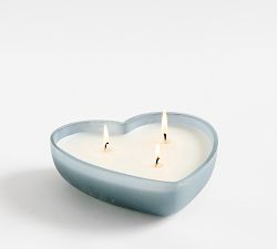 Frosted Glass Heart Candle 