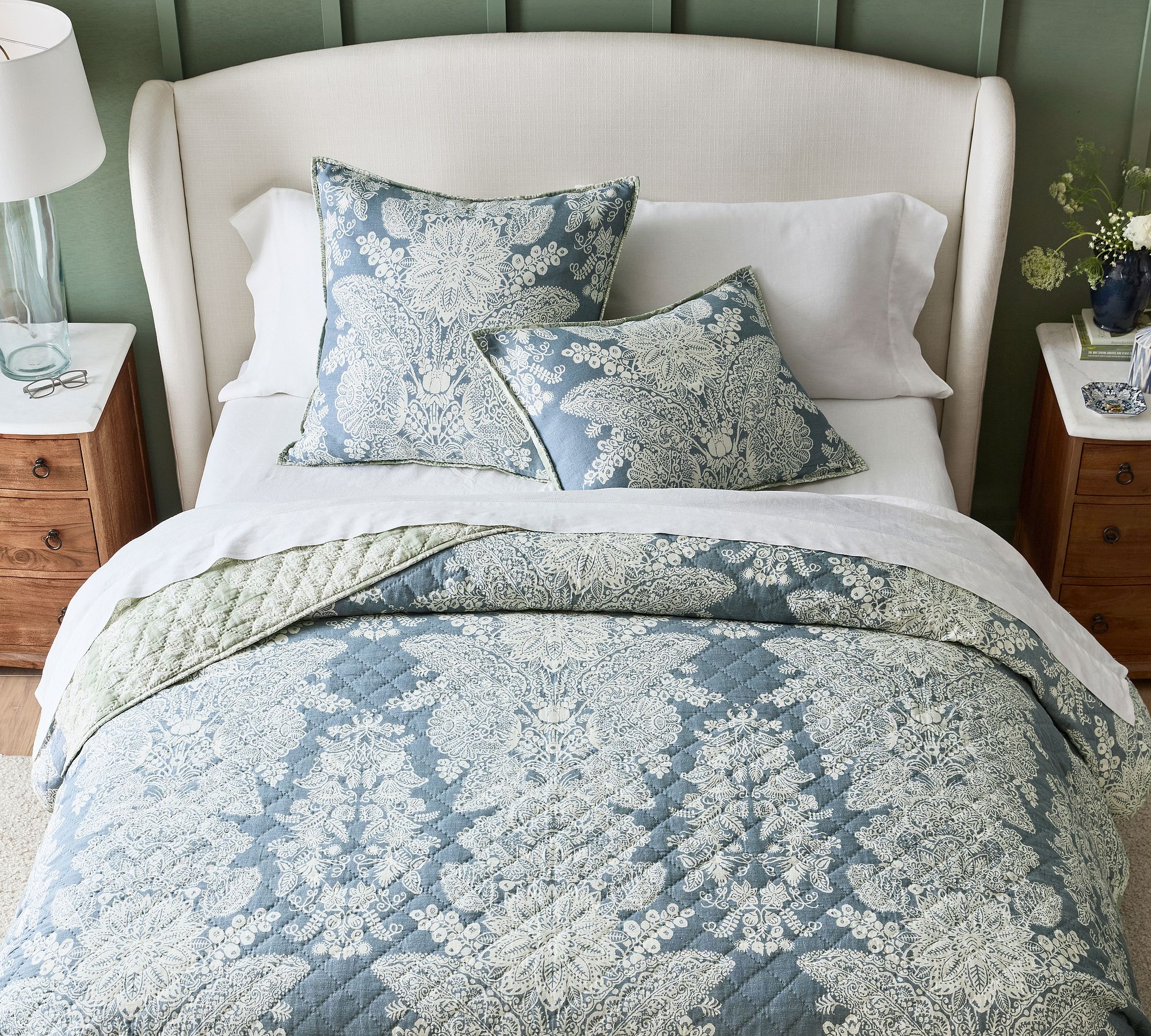 Kravet Heirloom Damask Embroidered Pillow Cover - Thumbnail 2