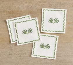 Four Leaf Clover Organic Cotton Cocktail Napkins - Set of 4