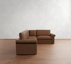 Westwood Roll Arm Leather 3-Piece Sectional (120")
