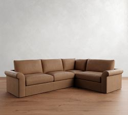 Westwood Roll Arm Leather 3-Piece Sectional (120")