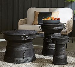 Frog Drum Metal Outdoor Side Tables (12&quot;-25&quot;)