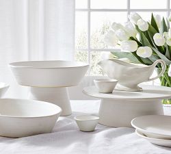 Larkin Stoneware Footed Serving Bowl