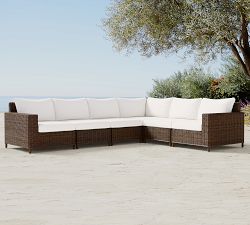 Torrey Wicker 6-Piece Square Arm Outdoor Sectional (130&quot;)