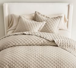 Open Box: Belgian Flax Linen Diamond Quilted Sham