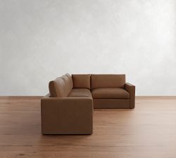 Westwood Square Arm Leather 3-Piece Sectional (117&quot;)