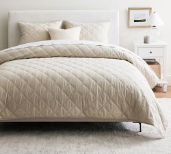 3 Piece Cotton Diamond Quilt &amp; Sham Set