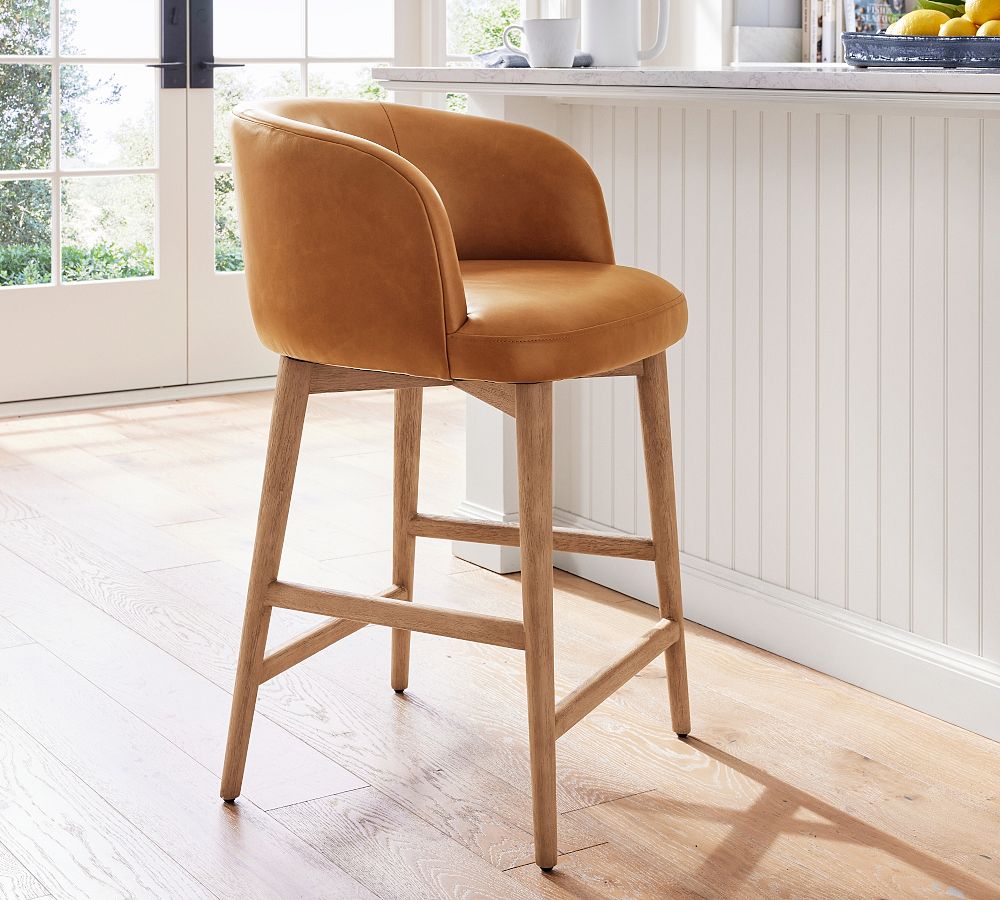 Courcheval Leather Stool | Pottery Barn