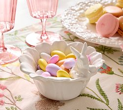 Floral Bunny Stoneware Snack Bowl