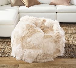 Mongolian Patchwork Faux Fur Bean Bag