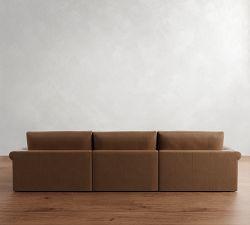 Westwood Roll Arm Leather Modular Chaise Sectional (148")
