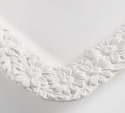 Floral Bunny Stoneware Serving Tray