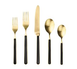 Fantasia Italian Stainless Steel Ice Gold Flatware Set