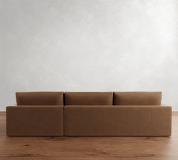 Westwood Square Arm Leather Chaise Sectional (130&quot;&ndash;148&quot;)