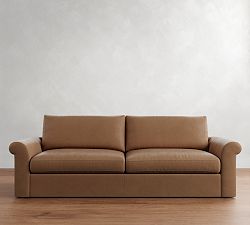 Westwood Roll Arm Leather Sofa (71"-131")