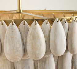 Brooks Round Wood Teardrop Chandelier (28&quot;)