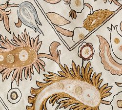 Calista Embroidered Cotton Table Throw