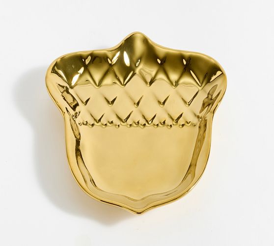Gold Acorn Appetizer Plate