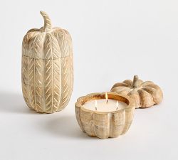 Wooden Pumpkin Candle - Pumpkin Pie