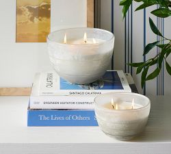 Etched Frosted Glass Scented Candle - Fig &amp; Sandalwood