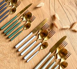 Fantasia Italian Stainless Steel Ice Gold Flatware Set