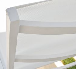 Fiji Metal &amp; Mesh Stackable Outdoor Single Chaise Lounge, Set of 2