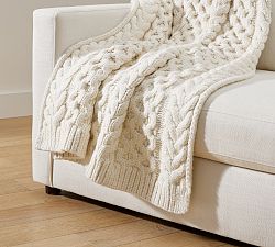 Luxe Cable Knit Throw
