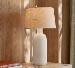 Maya Terracotta Column Table Lamp (28")