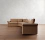 Westwood Roll Arm Leather 4-Piece Curved Wedge Sectional (151")