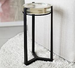 Cori Round Recycled Glass Accent Table (10")