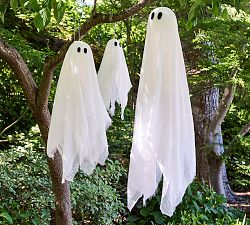 Lit Hanging Ghosts - Set of 3