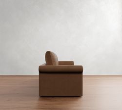 Westwood Roll Arm Leather Sofa (71"-131")