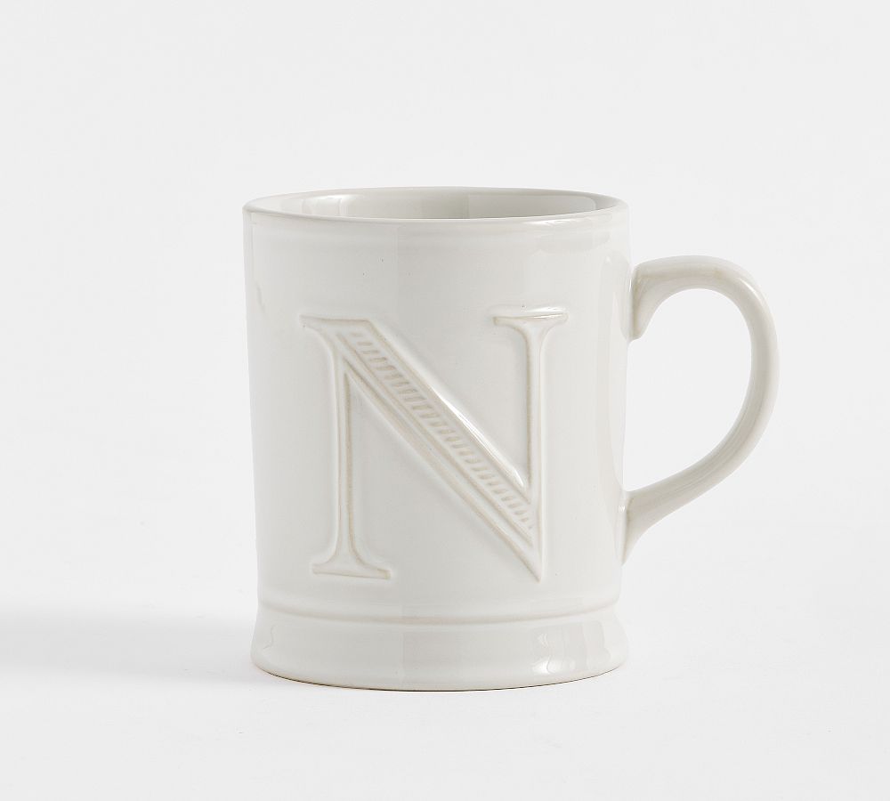 Embossed Alphabet Mug - N
