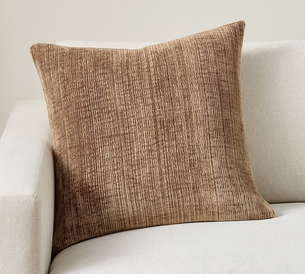 Textured Chenille Pillow - Java with Down Alternative Insert