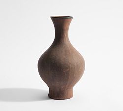 Open Box: Artisan Studio Handcrafted Ceramic Collection, Bulb Vase 13.25" H - Brown