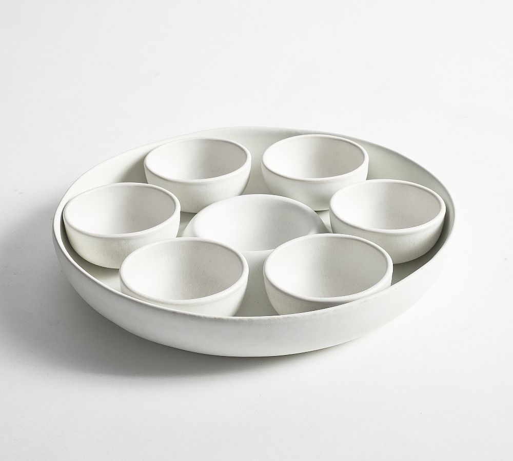 Larkin Stoneware Multi-Condiment Server