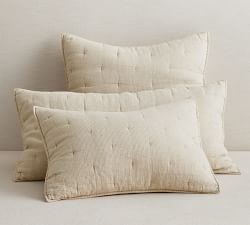 European Flax Linen Waffle Quilted Sham