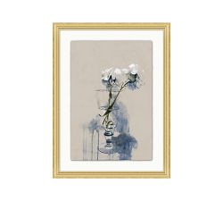 Glass And White Flowers Framed Print