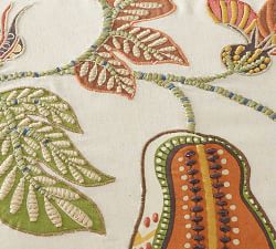 Gourd Embroidered Lumbar Pillow Cover