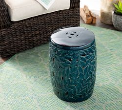 Ivy Ceramic Round Outdoor Accent Table (14")