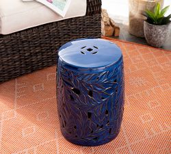 Ivy Ceramic Round Outdoor Accent Table (14")