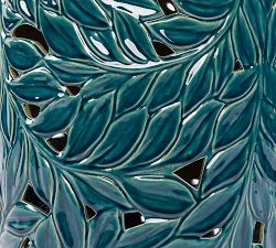 Ivy Ceramic Round Outdoor Accent Table (14")