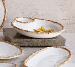 Bamboo Outdoor Melamine Chip and Dip Bowl