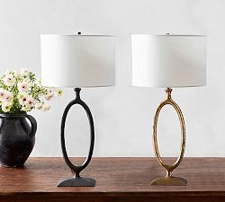 Open Box: Easton Forged-Iron Oval Table Lamp Base